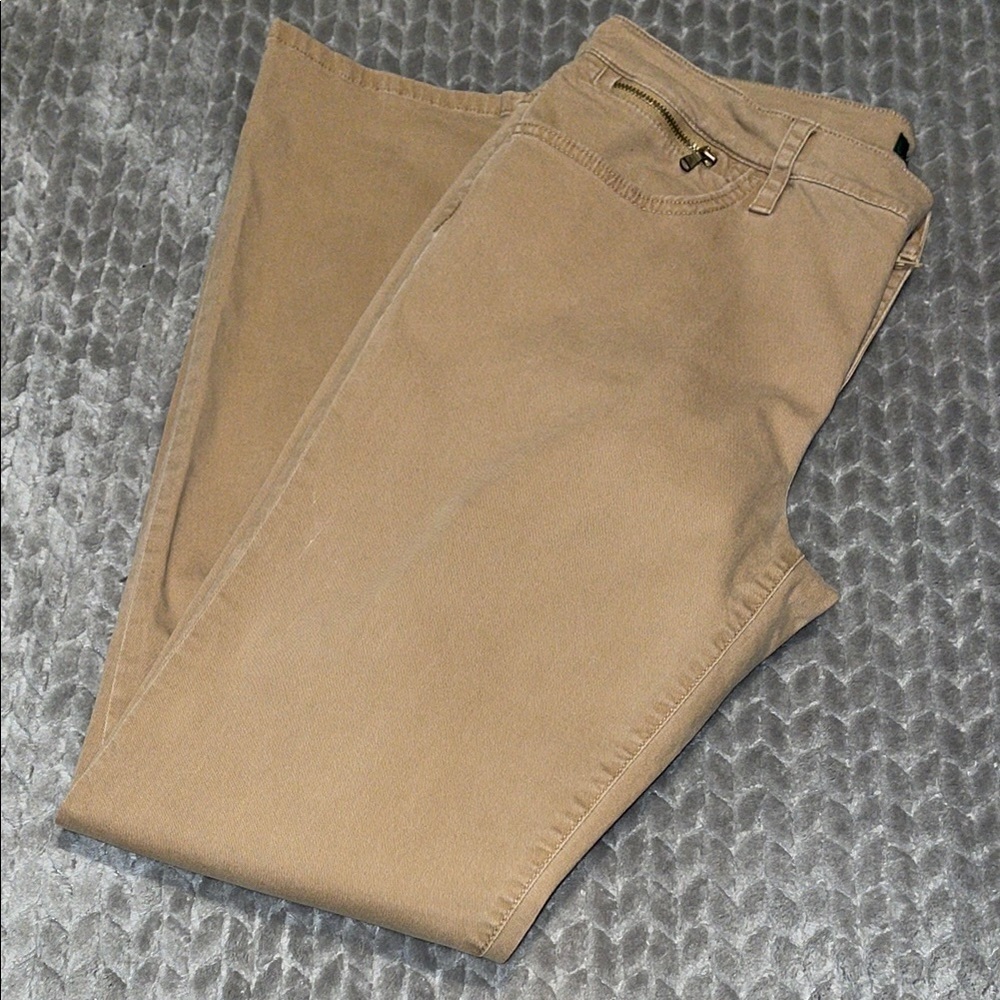 Lauren Ralph Lauren Straight Leg Tan Pants. Size 12. Cotton & Elastane Blend